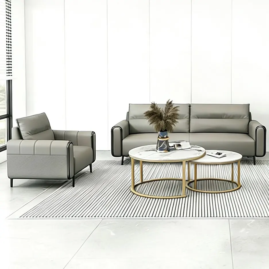 Office Sofa President Boss Manager Coffee Table Combination Set Hotel Sales Office Beauty Salon