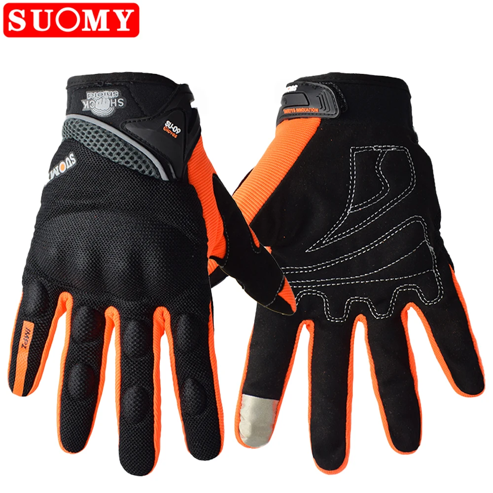 SUOMY Damen Lila Motorradhandschuhe Touchscreen Vollfinger Racing/Klettern/Radfahren/Reiten Sport Winddichte Motocross-Handschuhe