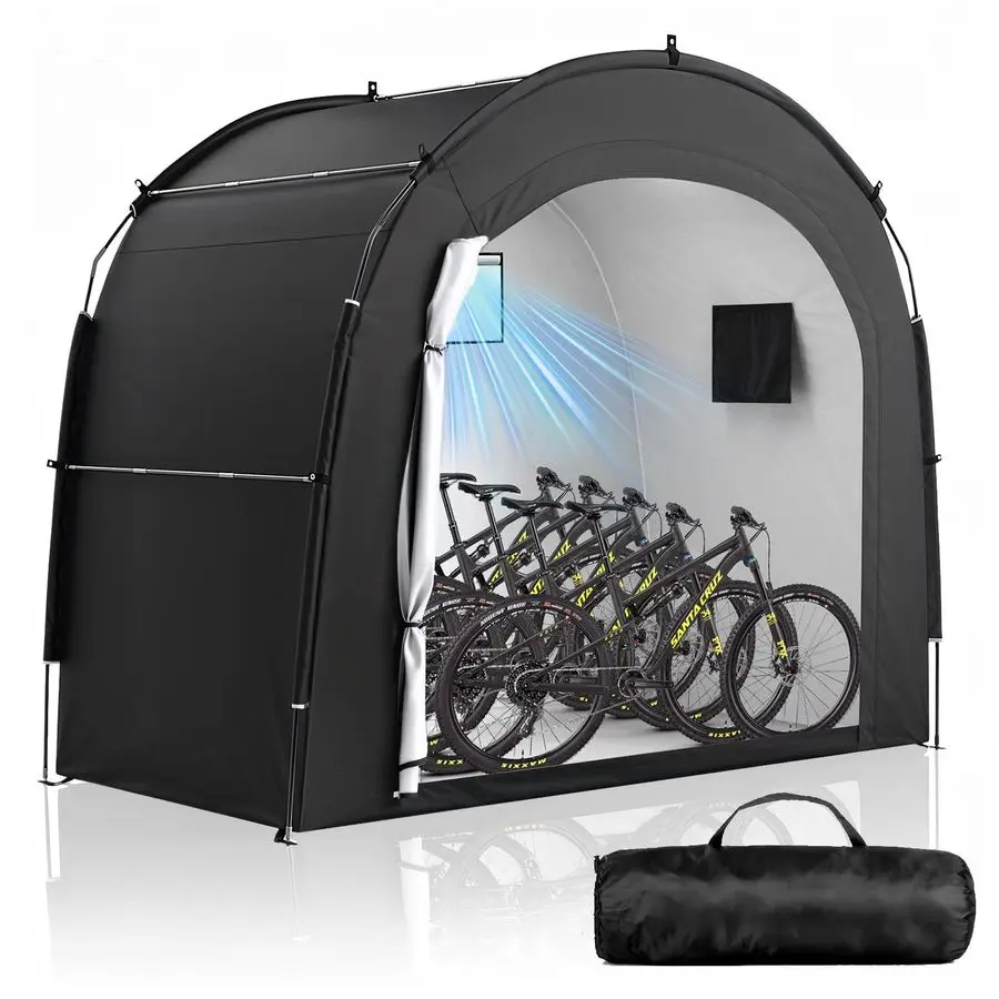 

Bike Storage Tent Shed for 5 Bikes, Outdoor Portable 210D Oxford Thick PU4000 Waterproof Bike Cover with Ventilated Window, Bik
