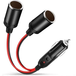 Adaptador de corriente para encendedor de cigarrillos de coche, divisor de puente, enchufe hembra, Cable de extensión, 12V, 24V, 1 a 2