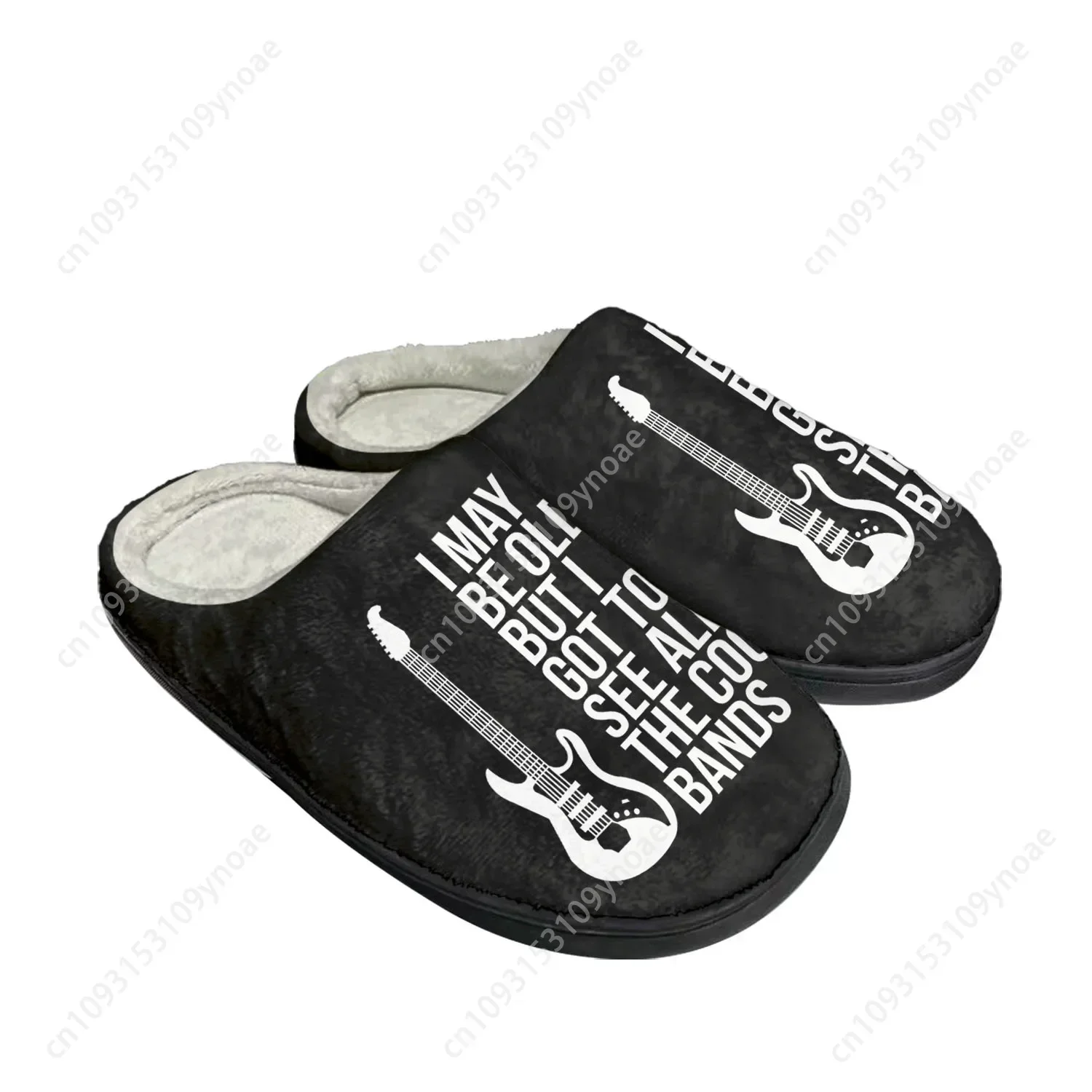 I May Be Old But I Got Bands Home Cotton Custom Slippers Mens Womens Sandals Plush Bedroom Casual Keep Warm Shoe Thermal Slipper