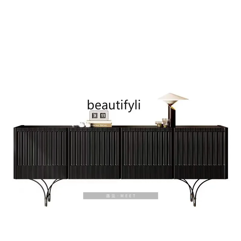 

Nordic dining side entrance entry black side cabinet baking paint surprise style customization