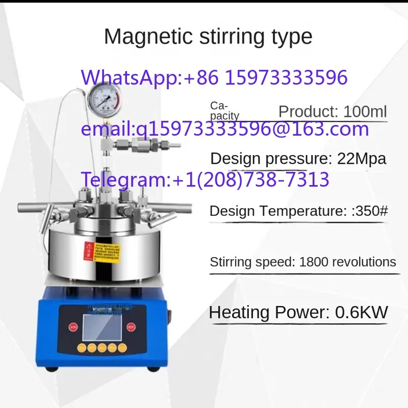 High Pressure High Temperature Reactor Vessel 50-500ml Magnetic Stirring Autoclave Lab Heating Reaction Tank Max 350 Degree