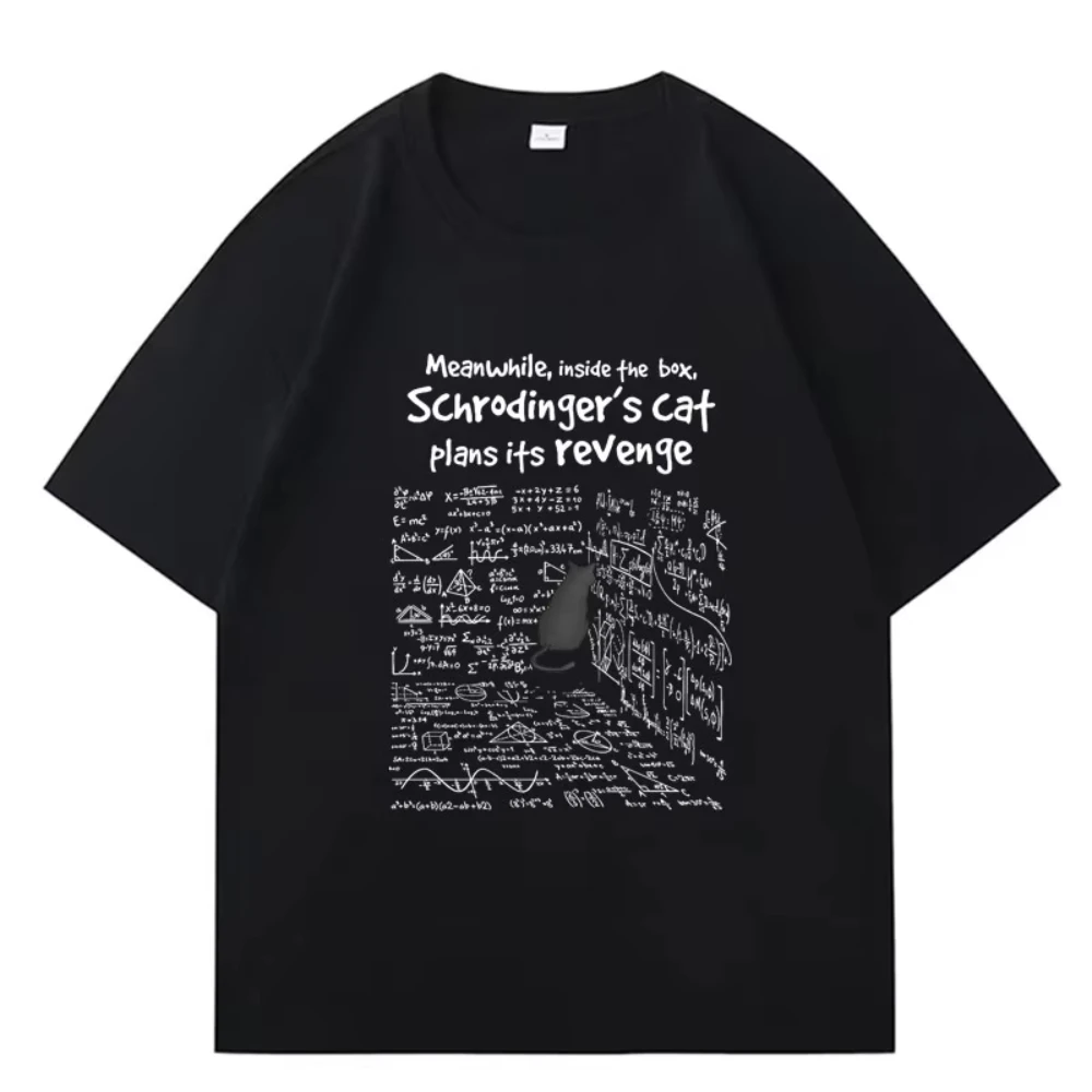 Cat's Revenge Men T-shirt Funny Math Formula T-shirts Male Female Clothes Short Sleeve Fashion Casual T Shirt Comfort Streetwear