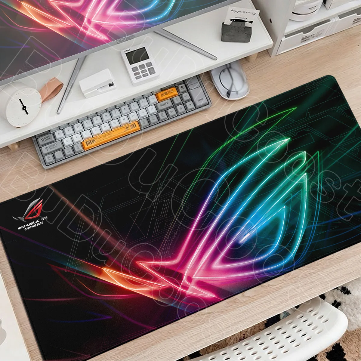 Asus Rog Rubber Anti-slip Gamer Mausepad XXL Anime Mouse Mat Laptop Office Extended Desk Mat PC Stitch Edge Mice Keyboard Carpet