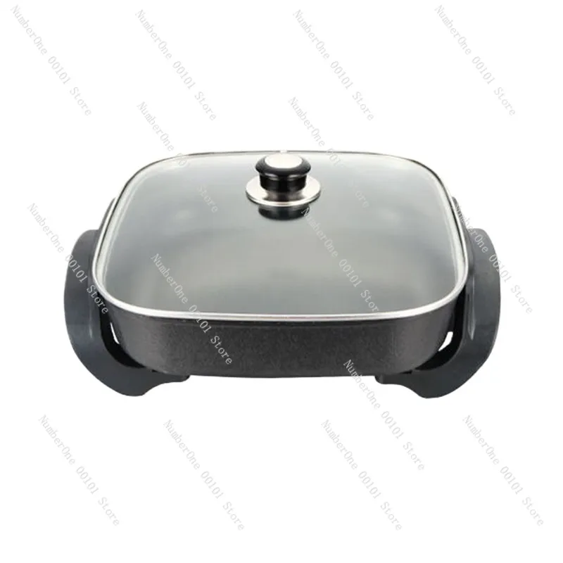 Household multi-functional electric hot pot, integrated cooking and frying, square pot, US standard 110V electric heating pot