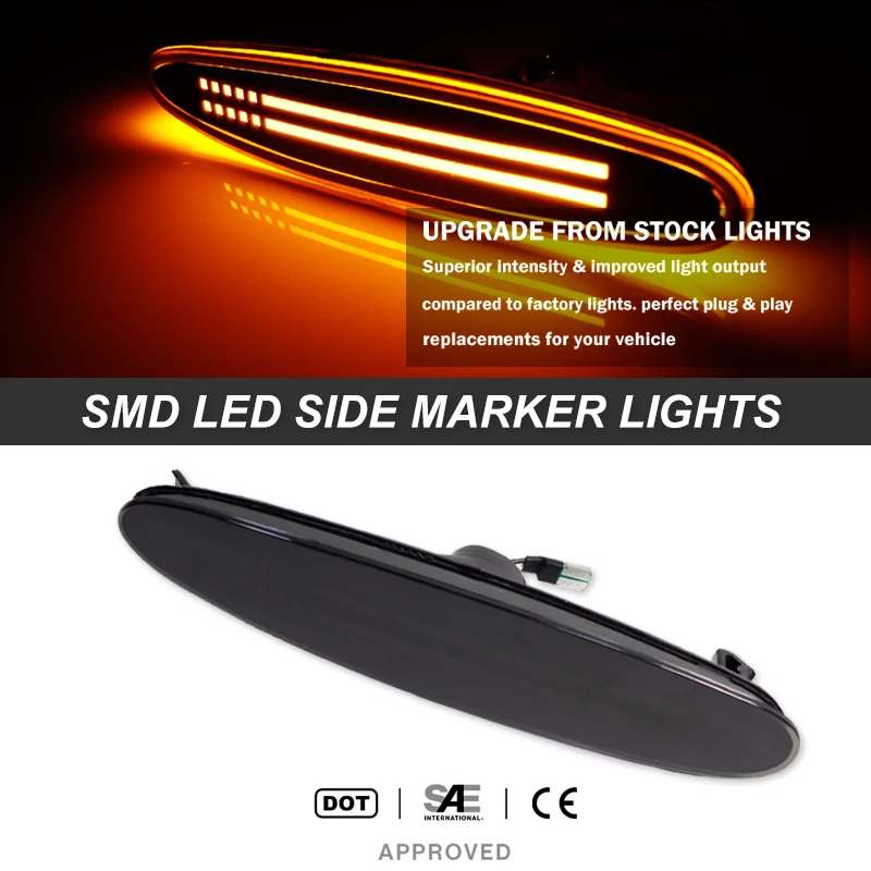 مجموعة مصابيح العلامات الجانبية للحاجز الأمامي LED بالكامل من iJDM لسيارة مازدا 2003-2008 6، استبدل علامات جانبية كهرمان OEM