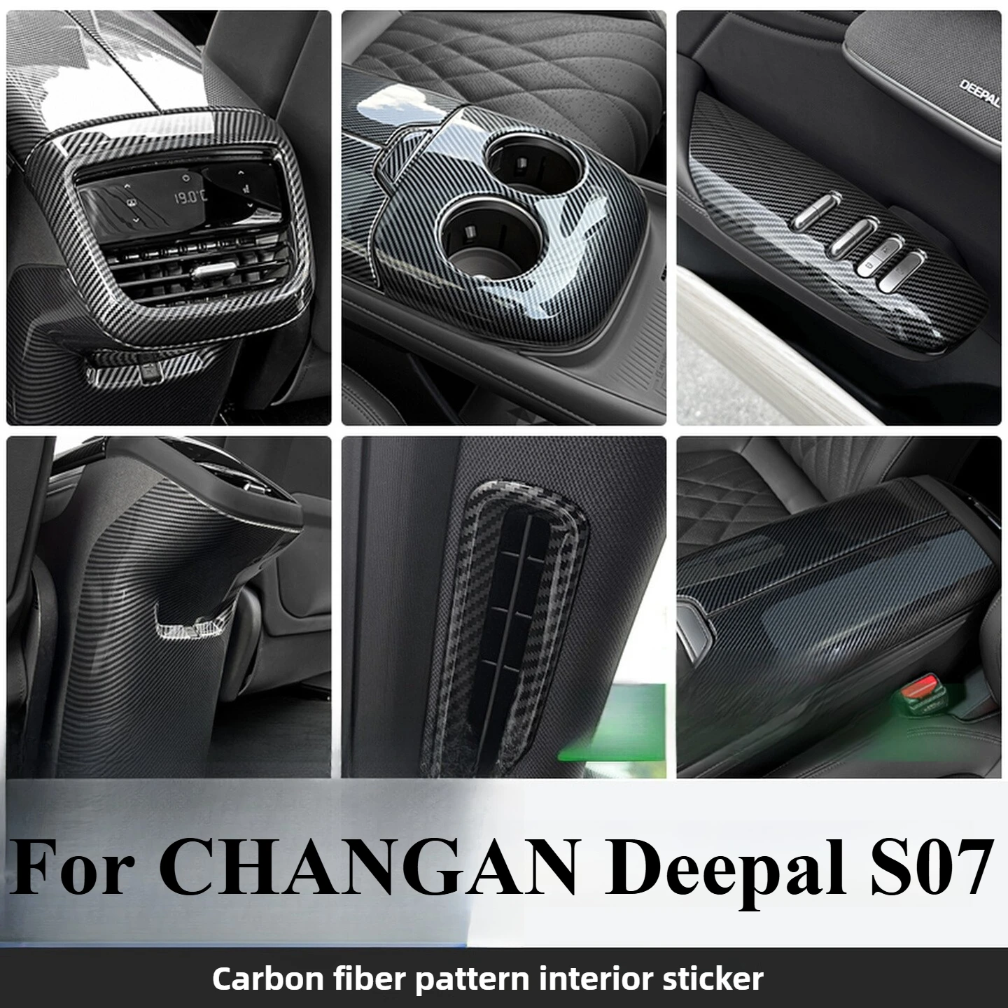 

Carbon Fiber Pattern Interior Modification Sticker For CHANGAN Deepal S07 Accessories 2025/2024 Premium ABS Adhesive Decal 2023