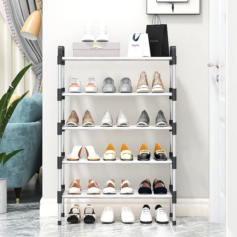 رف أحذية من سبائك الألومنيوم مكون من 7 طوابق، مجموعة متعددة الطبقات، تخزين مقاوم للغبار لمنظم مدخل المهجع، منظم صانع الأحذية