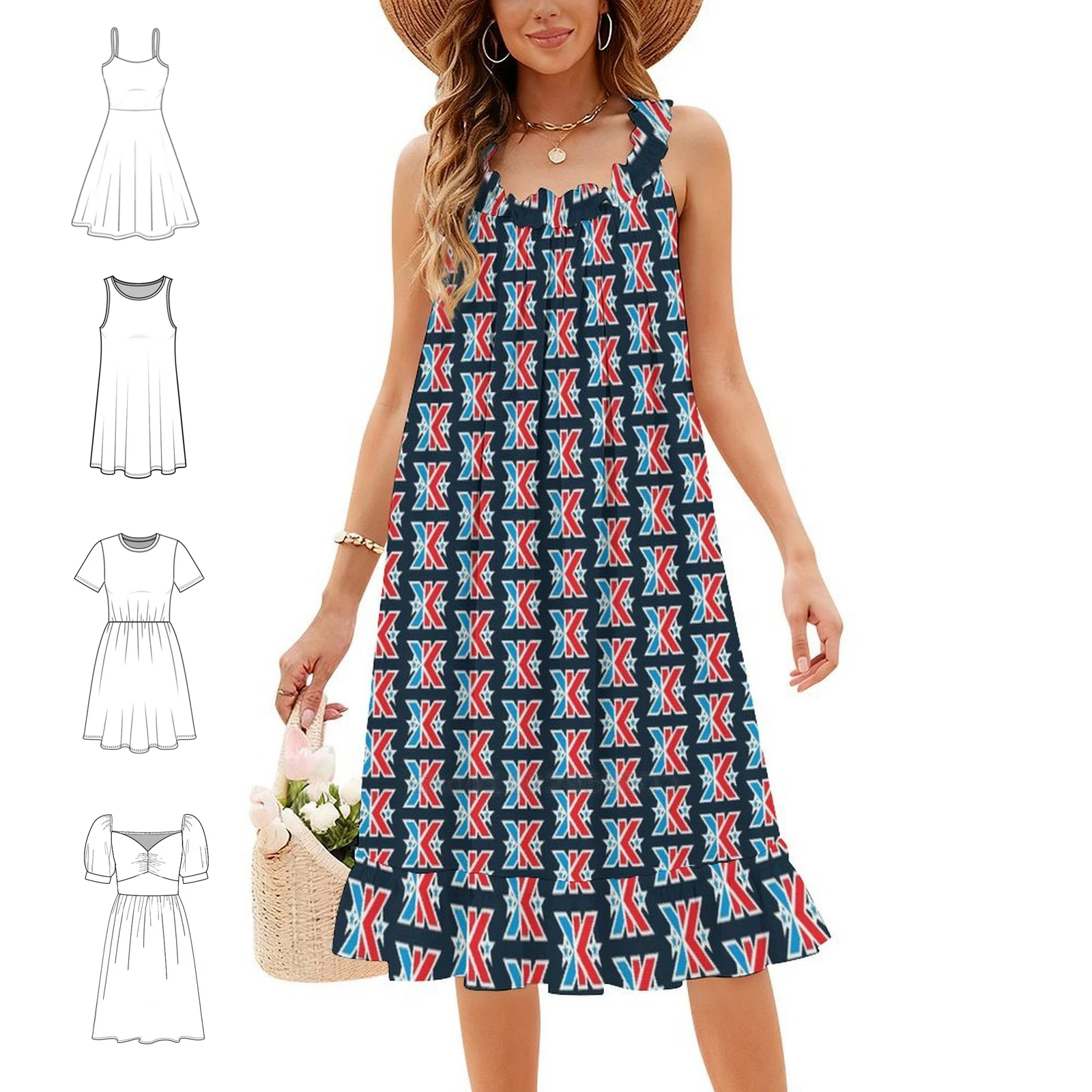 Kinetic Superhero Letter K Women's Elegant Party Dress A-Line Dress With Short/Long/Sleeveless Options Superhero Super Hero