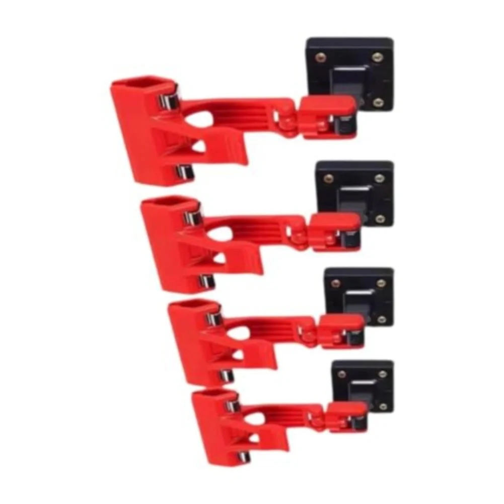 4Pcs Swivel Wall Mount Car Floor Mat Clamps Red ABS Anti-Slip Holder For Auto Detailing Cleaning Tool Garage Organization Rack