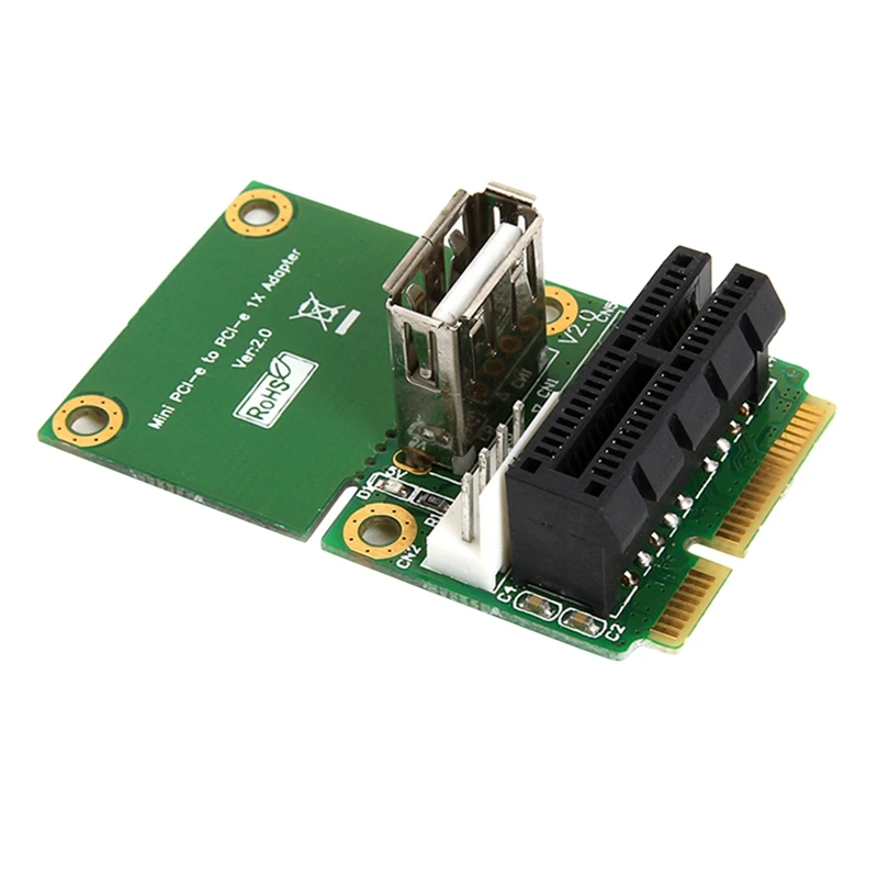 Mini PCI E To Pci Express 1X Riser Card With USB Interface Adapter 4Pin Power Supply Supports Full Height Half Height