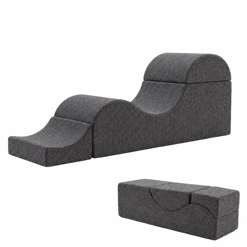 Portable Folding Yoga Sofa Soft Foam Floor Seat for Meditation Lounge Stretching Fitness and Family Relaxation Comfortable