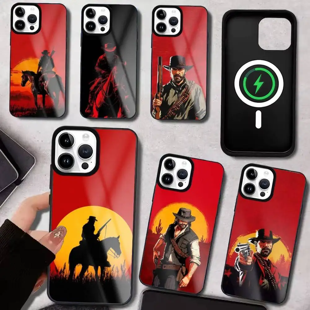 R-Red D-Dead R-Redemption RDR 2 Phone Case For IPhone17 16 15 14 13 12 11 Plus Pro Max Plus Wireless Charger Cover Funda
