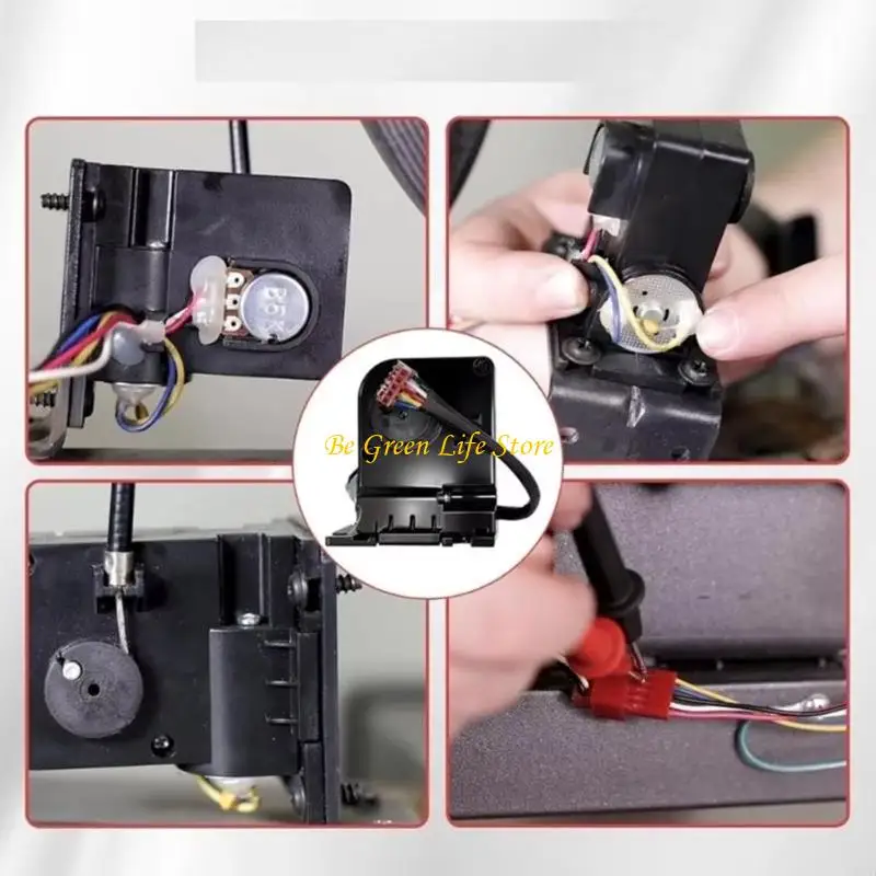 M7DF Elliptical Brake Motor Assembly for Home Fitness Equipment Maintenance, 6V Motor Unit with Wire Harness and Mounted Base