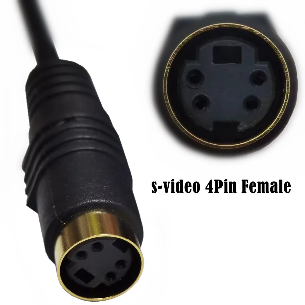 Mini Din 4 PIN S-Video Female to Female Composite Cable Adapter for DVD DSS HDTV 0.15M