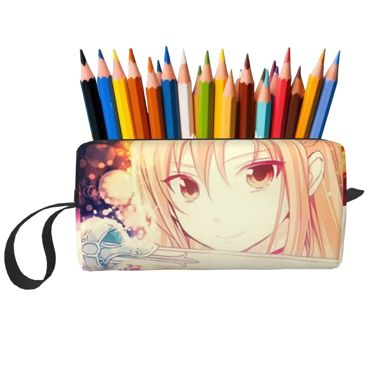 Estuche para lápices de Anime Sword Art Online Yuuki Asuna para niños, caja para lápices escolares, bolsa para lápices, suministros de papelería, bolsa de cosméticos de viaje para mujeres