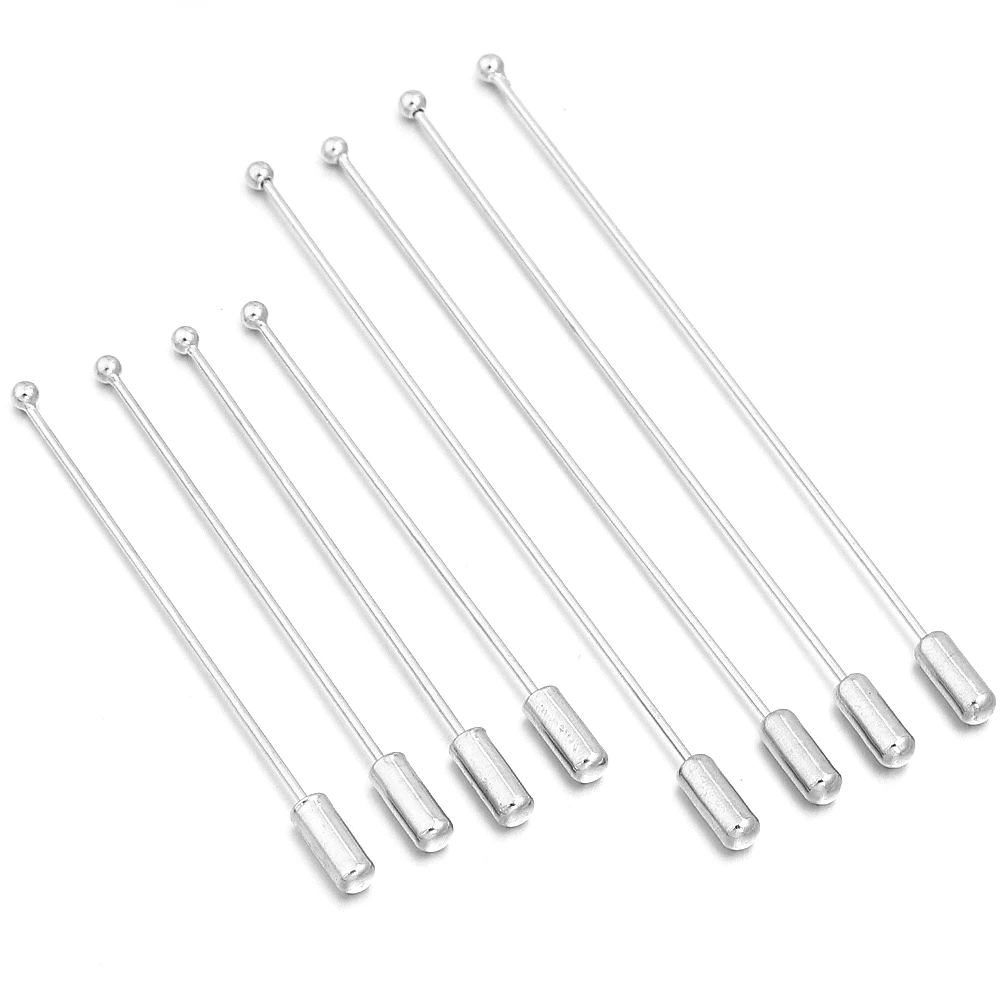 10pcs/lot 60/90cm Rhodium Color Copper Length Head Brooch Safety Pins For Jewelry Findings DIY Shirt Pins Tie Clip Collar Brooch