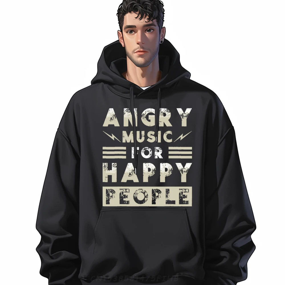

Angry For Happy People Family Long Sleeve Geek Hoodies Round Neck Women's Pullover Slogan Sweatshirts Leisure