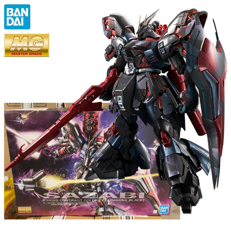 

In Stock BANDAI China Limited MG 1/100 [CROSS CONTRAST COLORS / GLOAMING BLACK] SAZABI Anime Action Figures Assembly Model Toy