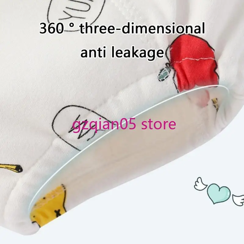 N7ME 5 قطعة شخصية كرتونية رائعة سروال تدريب للأطفال مجموعة حفاضات قماش ناعمة قابلة لإعادة الاستخدام لسهولة التدريب على استخدام