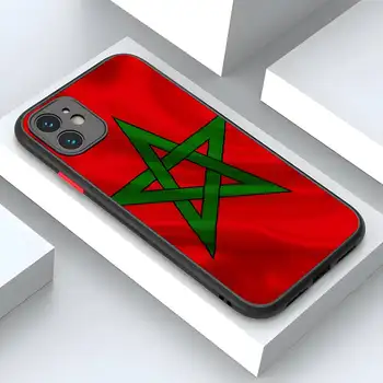 Matný kryt s marockou vlajkou pro iPhone 15 14 12 13 11 Pro Max XR XS Mini X 7 8 Plus 8 nejlepší prodej Pouzdro na iPhone Maroko - №6