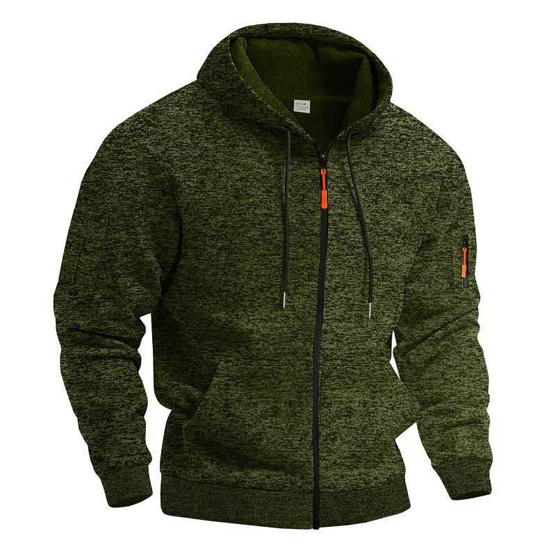 Amerikanischer Herren-Sweater aus schwerem Samt, Retro-Stil, mit kationischen Taschen, Kapuze und Reißverschluss, trendiger Sportpullover für Männer – Detail 22