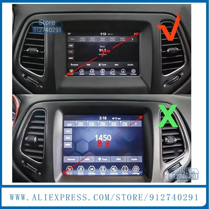 

Original 7 Inch LCD Touch Screen Display VP2RFP For 2017-2019 Jeep Compass OEM AM FM Radio TDO-WXGA0700K00033-V2 LMB5K00057BL-A