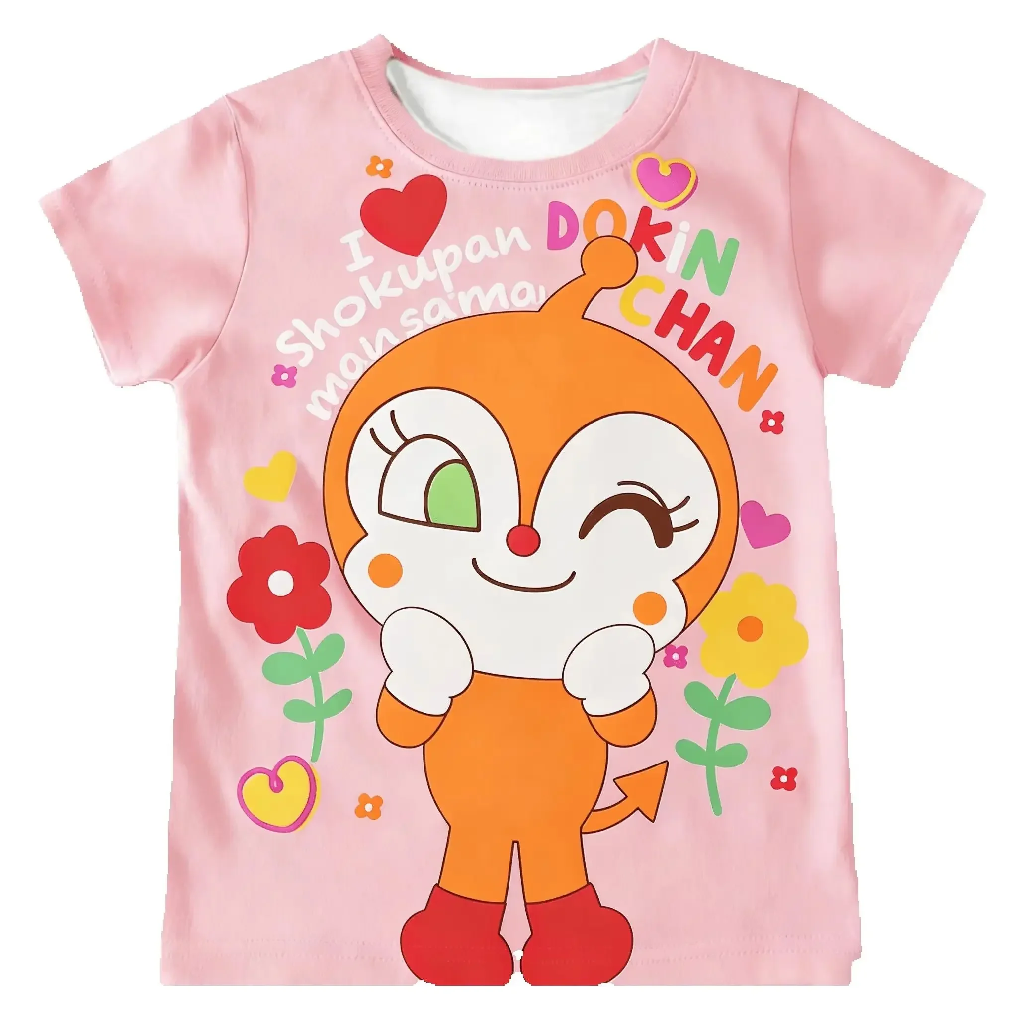 Anpanman Kinder-T-Shirt-Set, Baikinman Dokinchan, schnelltrocknendes Anime-Fan-T-Shirt für Jungen und Mädchen, Cartoon-Anime-Schnelltrocknungs-T-Shirt. – Detail 3