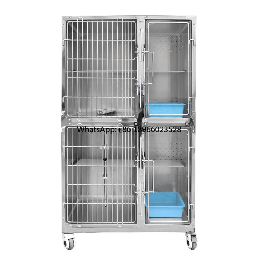 

Veterinary hospital Whole 304 Stainless Steel Modular Combination Cat Cage with Wheel