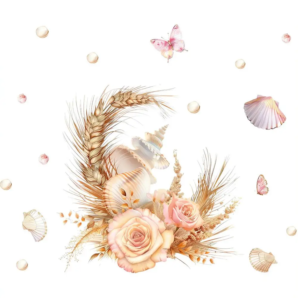 Decorative Wall Decal Modern Art Wheat Wave Design Waterproof Anti Static PVC Sticker Wallpaper For Home Room Decoration