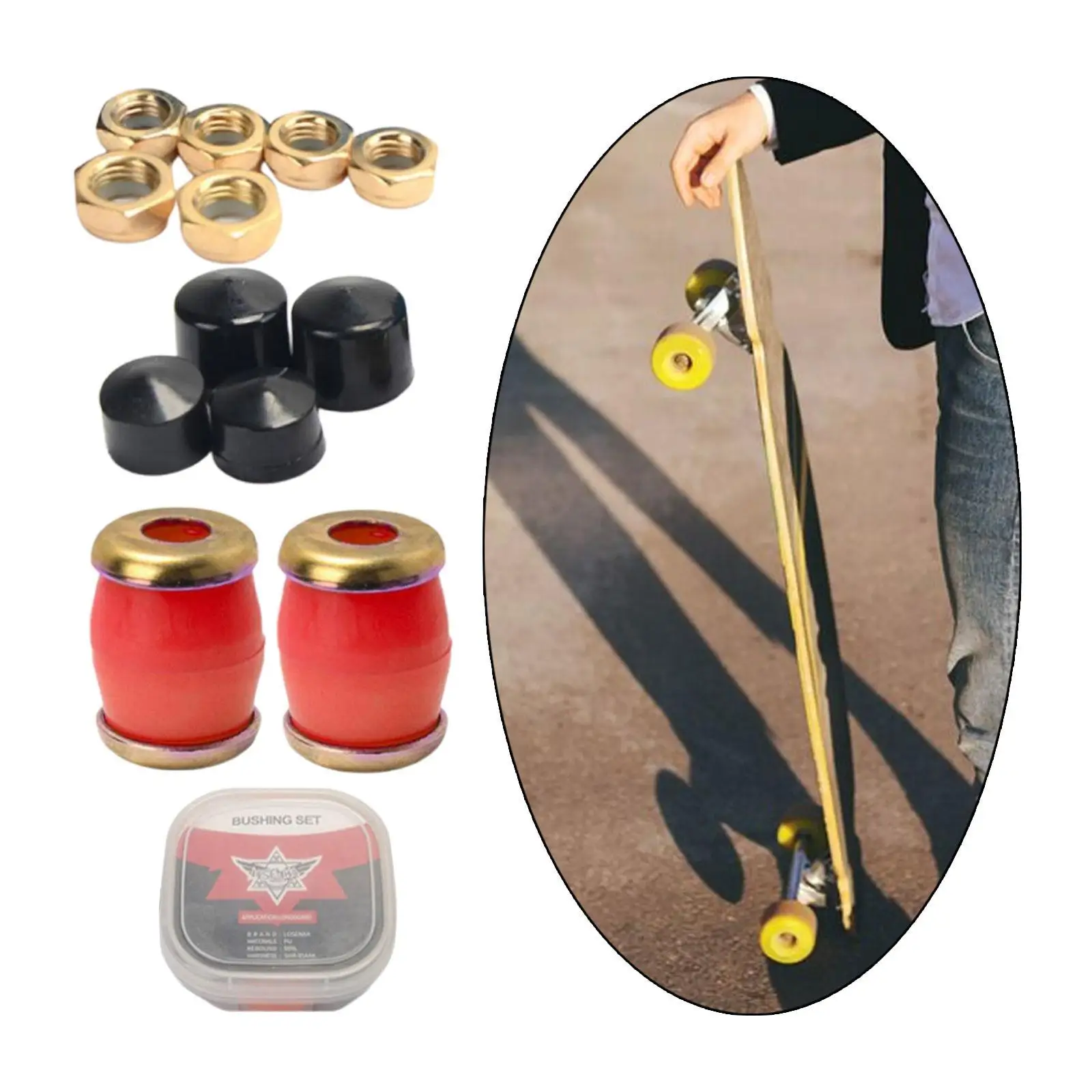 Skateboard Truck-bussen PU-bussen Pivot Cups voor soepel rijden Shock Pad