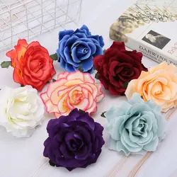 100pcs Artificial Flower Silk Rose Head Wedding bridal bouquet Brooch Wreaths Christmas Home garden Diy Gift Decoration Hot sale