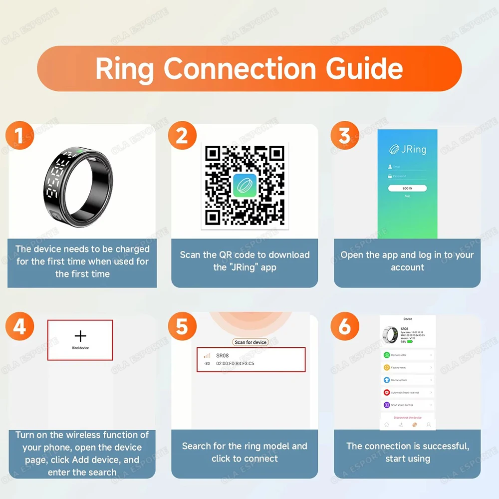 New Smart Ring LED Display Screen Gesture Sweep Video Heart Rate Sleep Monitor 5ATM Waterproof Wireless Control Smartring 2025