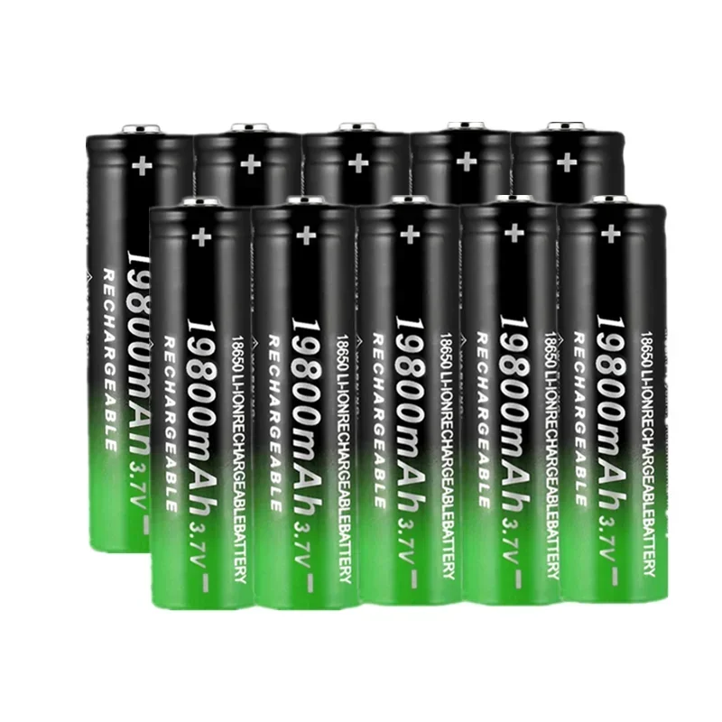 2pcs-20pcs Stücke Neue 18650 Batterie 3,7 V 19800 Lithium-ionen Für LED Taschenlampe Beliebte Hohe Qualität