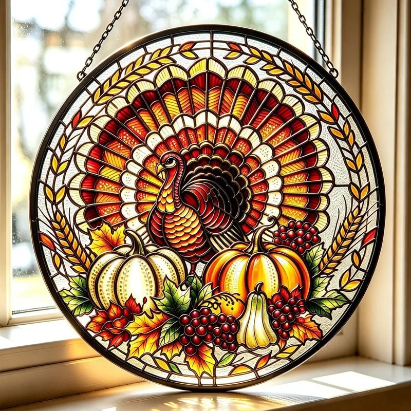 3DRelief Halloween Glass Sun Catcher Colorful Hanging Photo Memorial Room