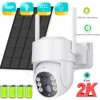 BESDER WiFi PTZ カメラ屋外ワイヤレスソーラー IPCamera 4MP HD 内蔵バッテリービデオ監視カメラ長時間スタンバイ iCsee 1