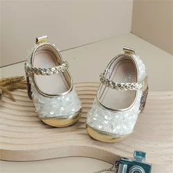 New Autumn Baby Shoes Bling Bling Little Girls Princess Leather Shoes Dance Party Shoes Soft Sole Toddler Kids Shoes