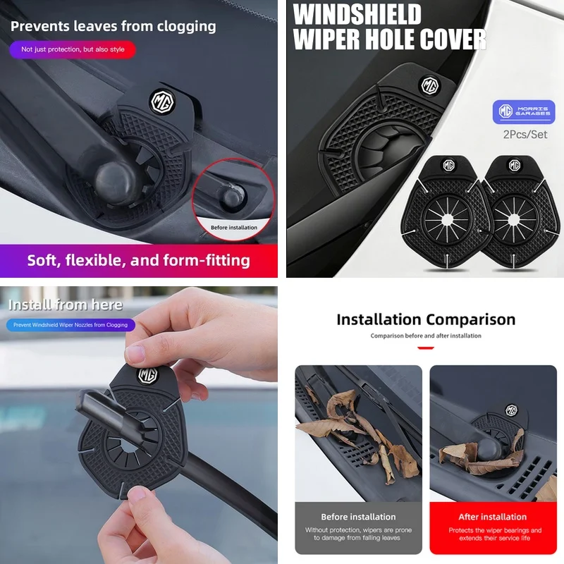 Car Wiper Bottom Silicone Protective Cover Dust Cover For MG 7 6 5 ZS MG4 EV ONE Cyberster HS MG3 EZS GT GS 3SW MARVEL-R Scorpio