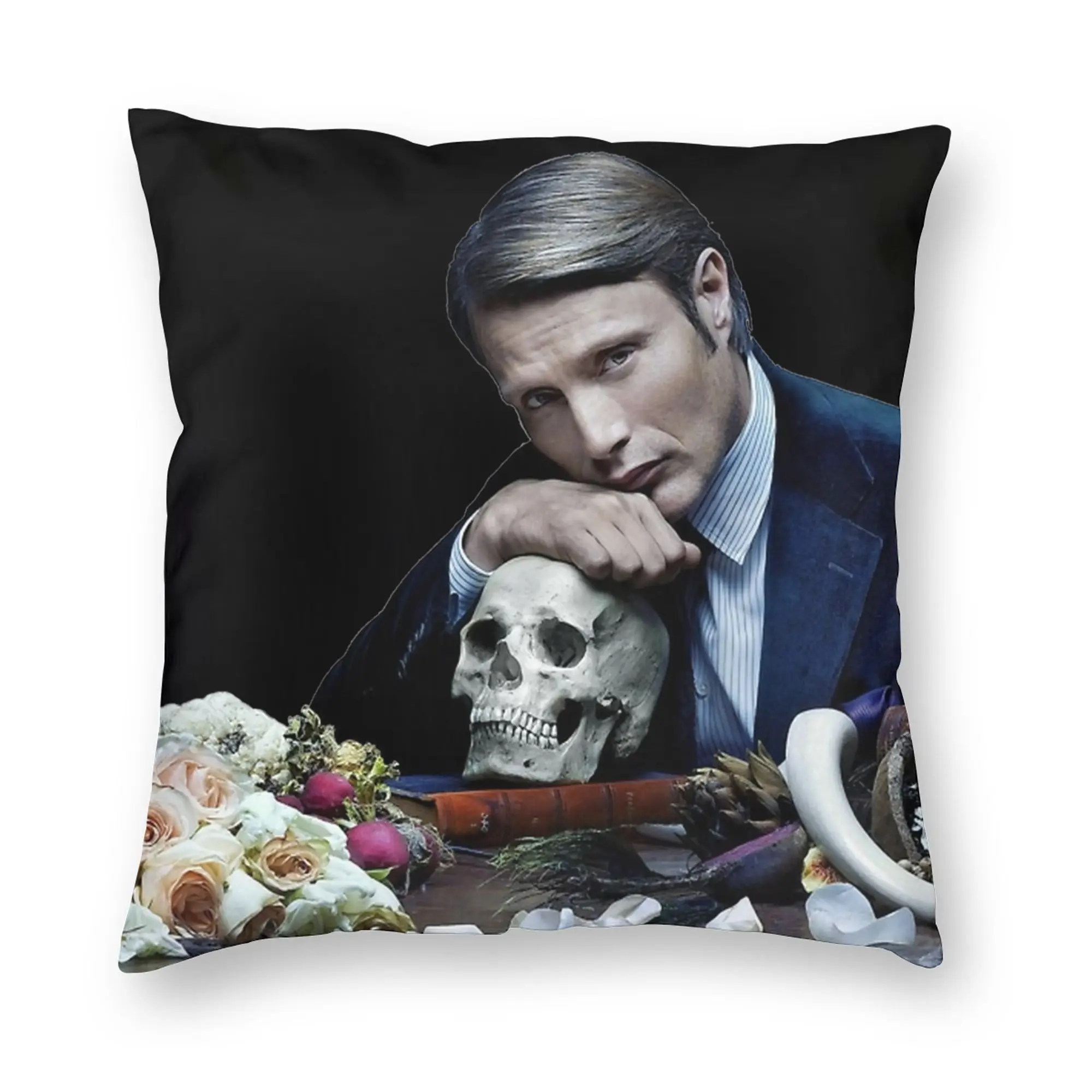 Hannibal Mads Mikkelsen Pillowcase Double-sided Printing Polyester Cushion Cover Gift  Pillow Case Cover Sofa Square 18''