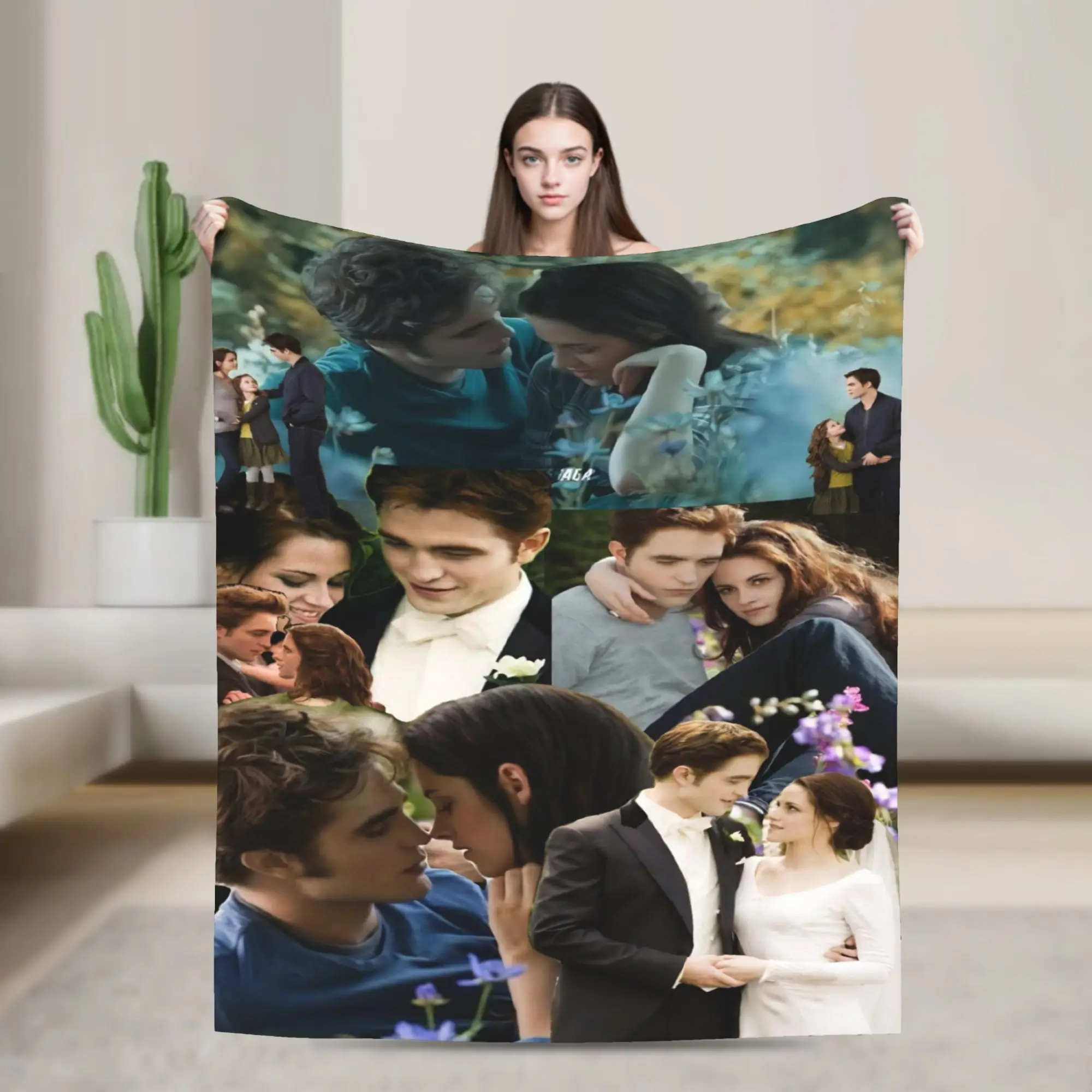The Twilight Saga Movie Knitted Blanket Fleece Bella Edward Vampire Super Warm Throw Blanket for Bed Bed Rug