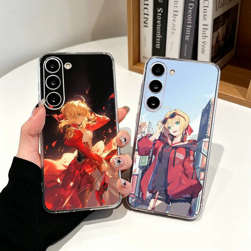 F-Fate Extella N-Nero Claudius Cute Clear Soft Silicone Phone Case for Samsung Galaxy A71, A70, A52, A51, A40, A30