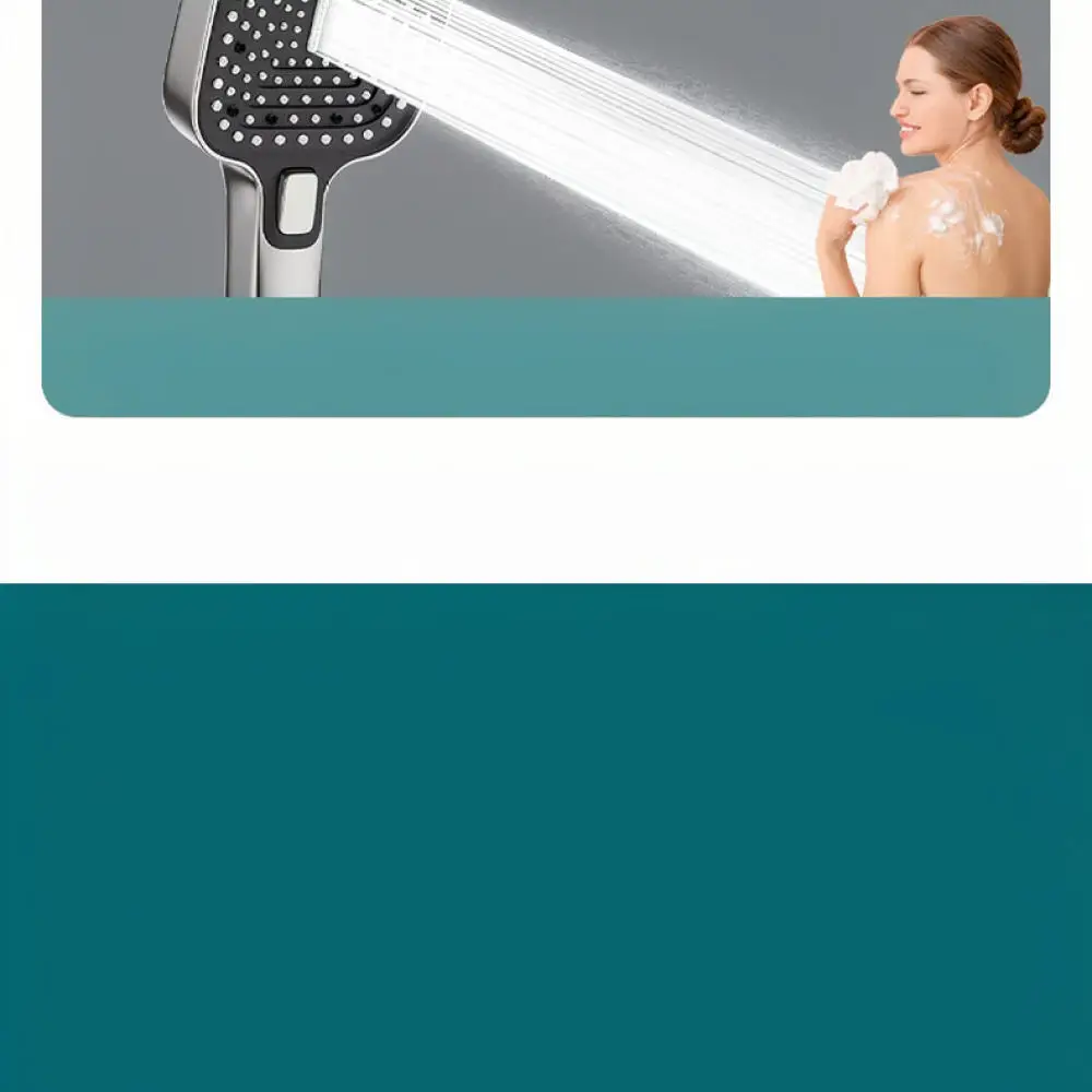 Stylish Handheld Shower Head Modern Rain Spray Nozzle Bathroom Accessory Durable Material With Hose Mount