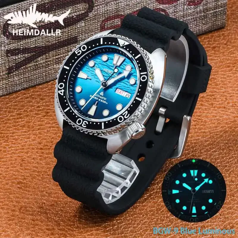 Heimdallr New 200M Dive Watch NH36 Automatic Mechanical Sapphire Glass BGW-9 Super Luminous Waterproof 316L Steel 45mm Men Watch