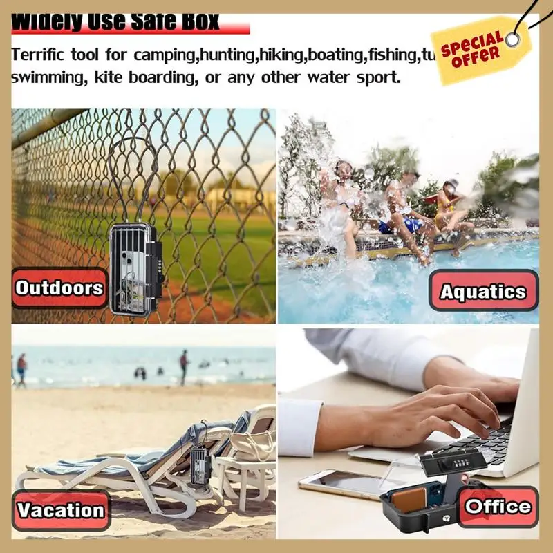 잠금 상자, 전화 잠금 상자, 보안 잠금 상자, 투명한 야외 방수 여행 안전, 비밀번호 해변 상자 내구성, 투명
