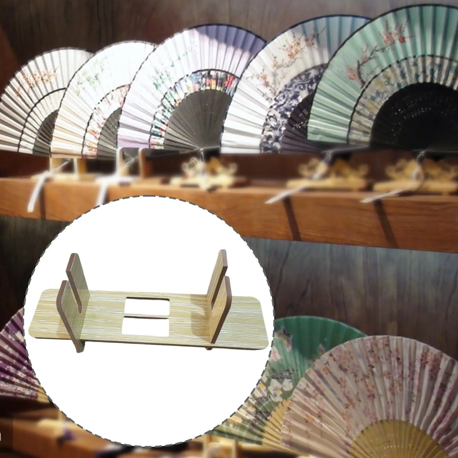 Folding Fan of Stand Holder Fan of Display Base Rack Hand Held Fan Holder for Tabletop Holidays Fireplace Drawing Room Bedside