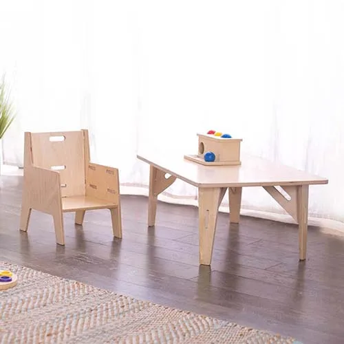 Set tavolo e sedia Montessori in legno tavolo da gioco per bambini in legno scrivania per attività per bambini mobili per bambini Set tavolo e sedia