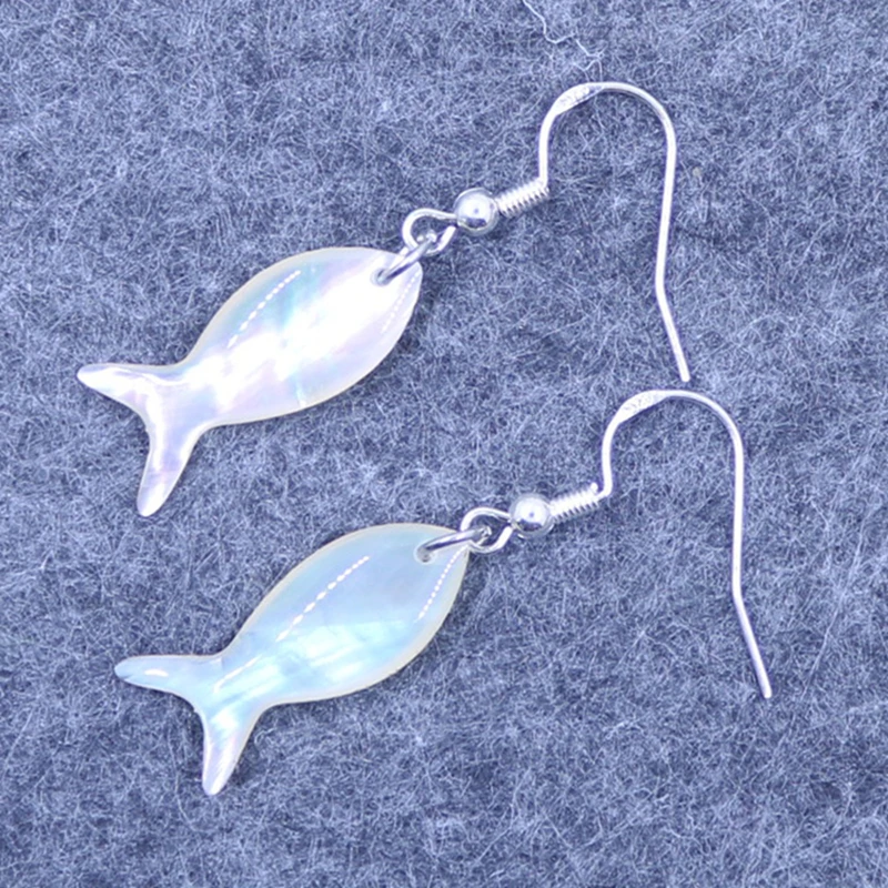 New Shell+Acrylic Fish Dangle Hook Earring Fashion for Women Girl Party Gift