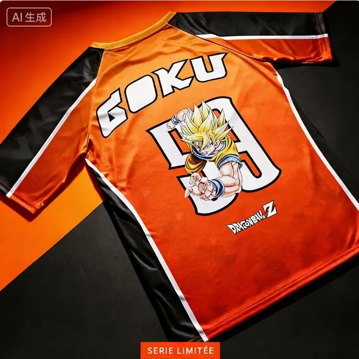

Men's Dragon Ball Z GOKU Anime Football Jersey 3D Print T-Shirt Vintage Oversize Graphic Tee Fashion Sport Bandai Cosplay Tshirt