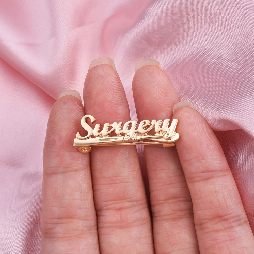 Hanreshe Medical Surgeon Letter Word Brooch Pins Creative Lapel Backpack Medicine Badge Gift Jewelry for Doctor Nurse